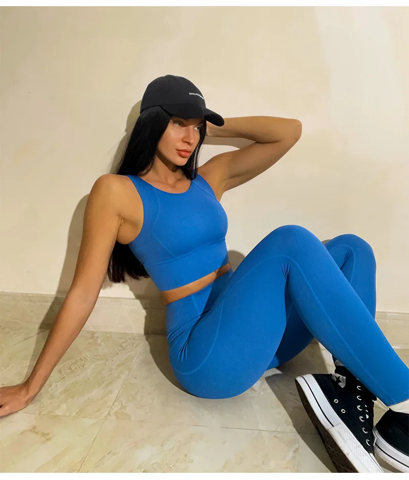 Women Yoga Set With Pockets Gym Sets Workout Active Wear Yoga Set