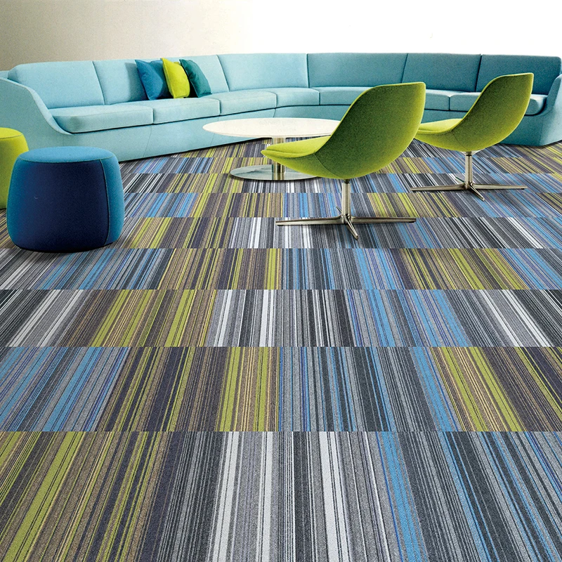 
PP custom colorful stripe printed floor rug non slip large area rug Bitumen back rugs living room office carpet 