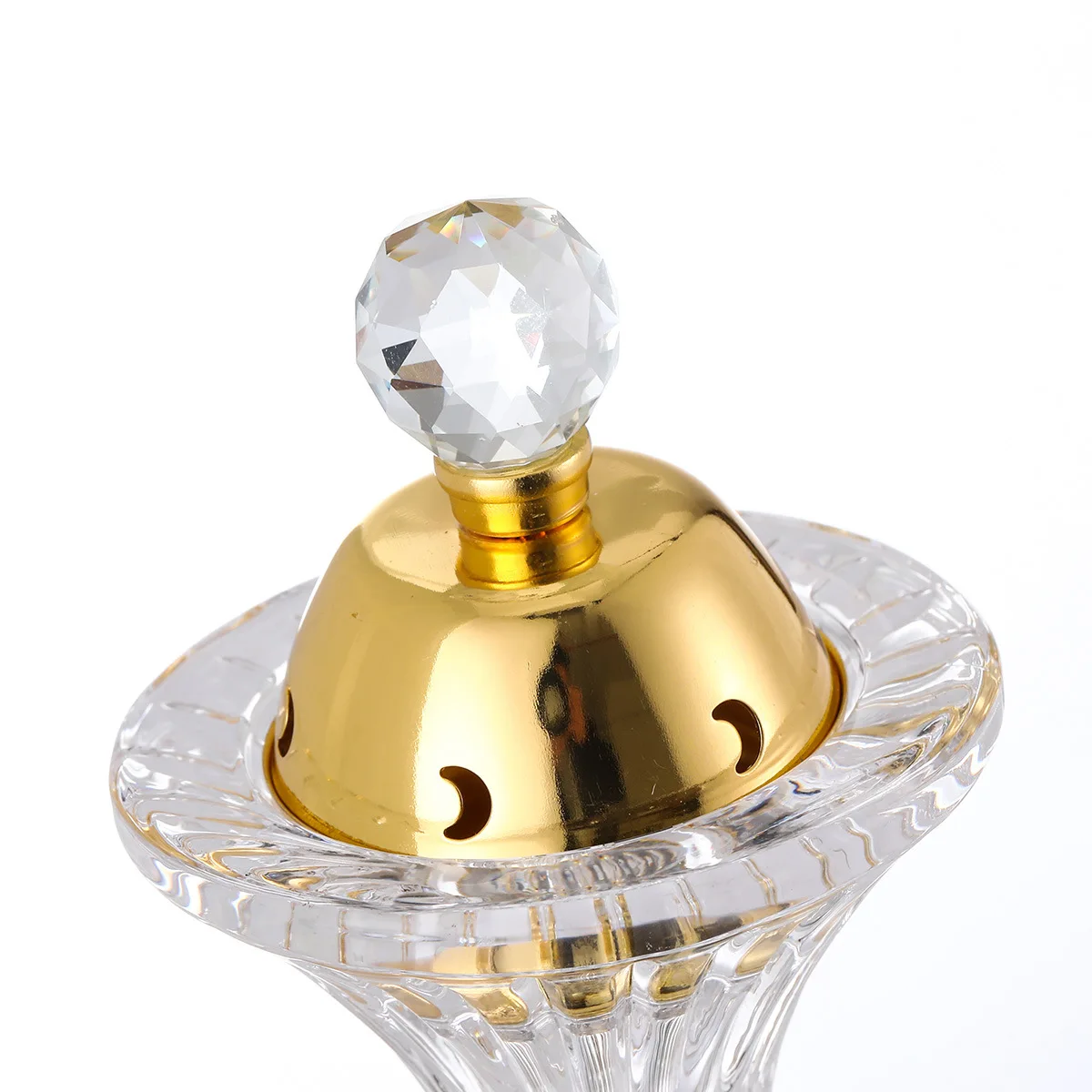 Metal Incense Burner Arabic Mubkhar Office Gift Censer Crystal Oud Bakhoor Jar Glass Burner Luxury Arabic Incense Burner