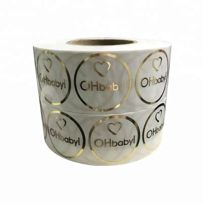 Gift box clear vinyl label gold foiled food label