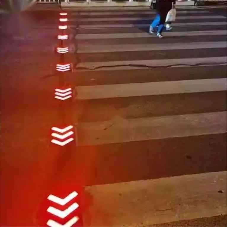 LED Zebra Intelligent Pedestrian Crossing Crosswalk Signal Light System Crossroad Floor Tile Embedded Ground Traffic Stud