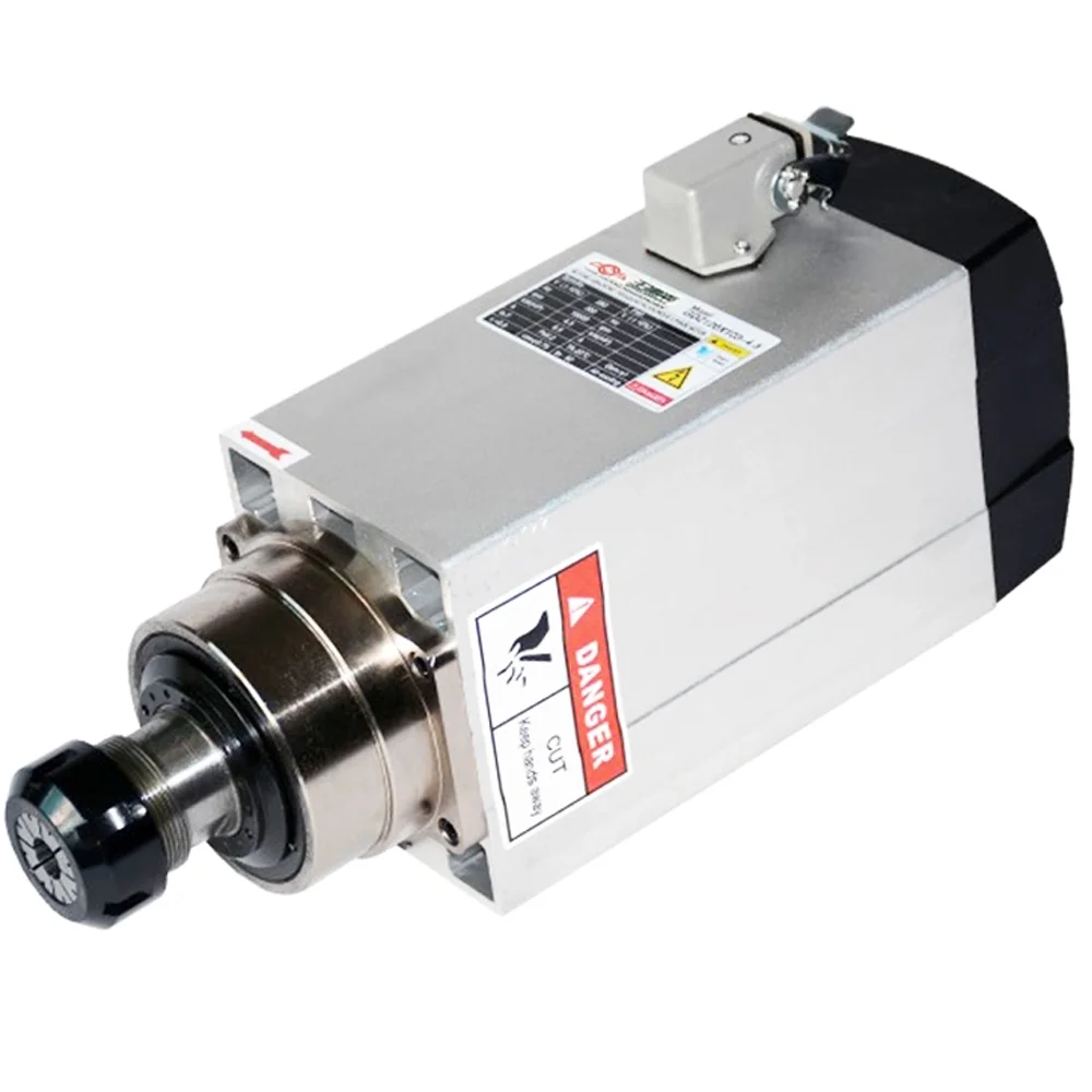 4.5KW 380V 300hz 18000rpm er32 square air cooled cnc spindle motor 18000 rpm air cooling 4.5 kw spindle motor