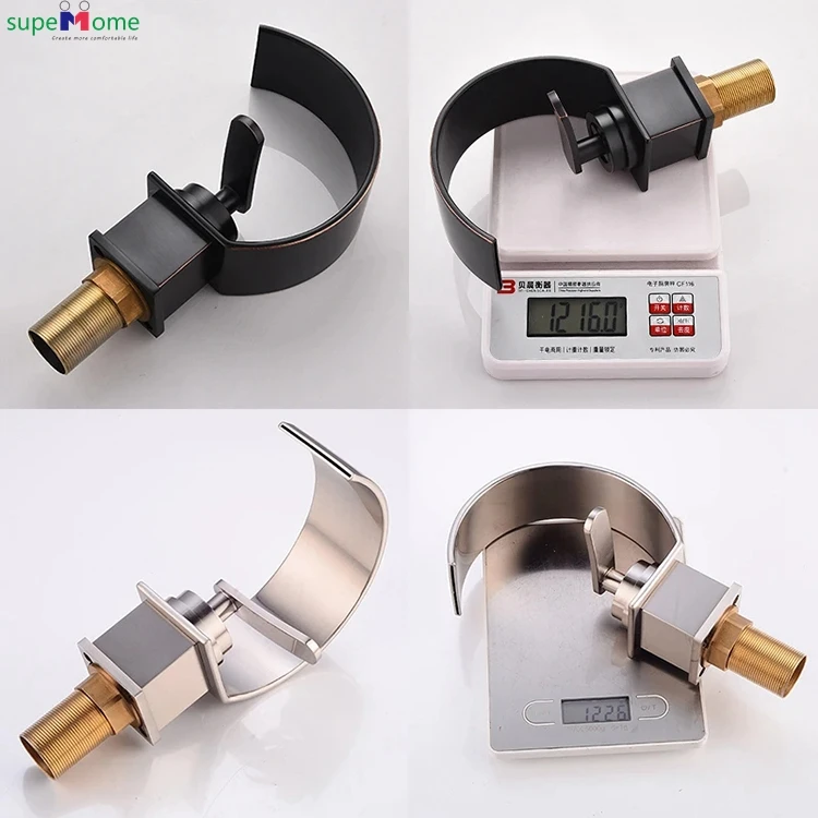 Modern Bathroom Mixer Tap Black Gold Wash basin Faucet Single Handle Hot and Cold Waterfall Basin Faucet