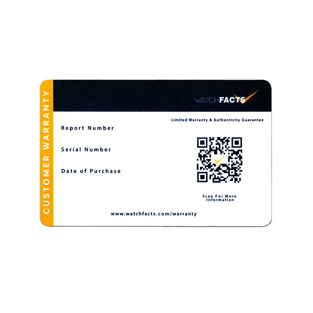 Custom logo pvc cards coating overlay Plastic gift card printing PVC watch International Warranty card with NFC URL website