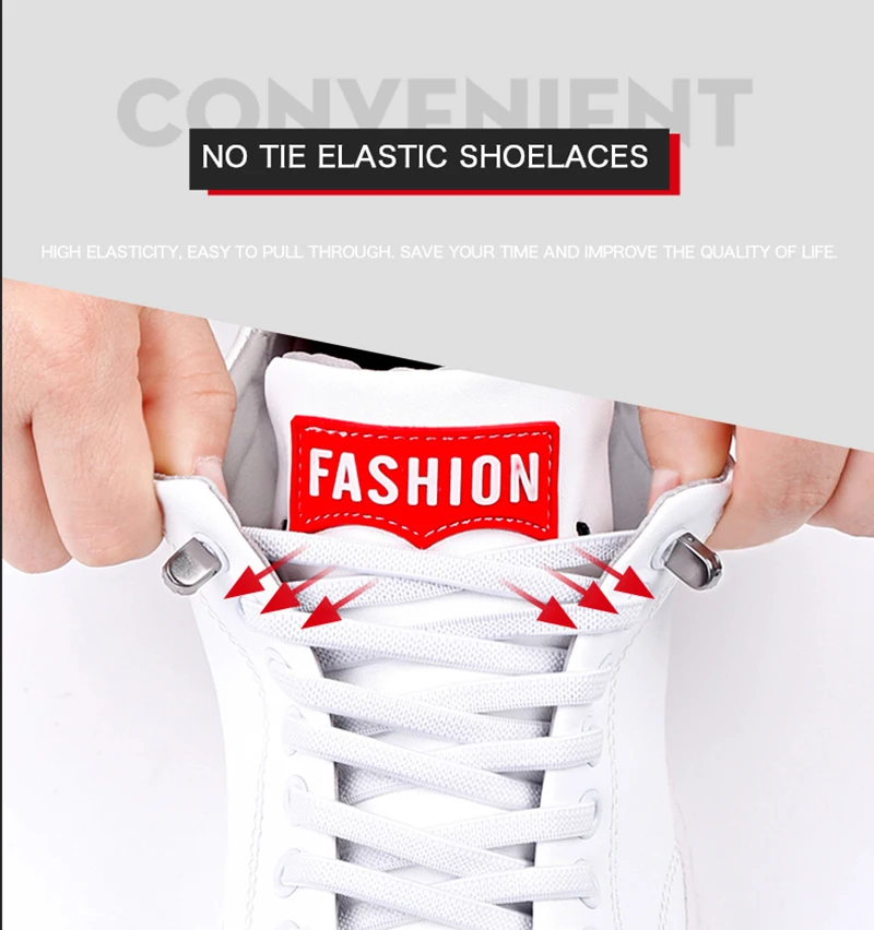 Wholesales Hot Selling No Need Tie Elastic Shoe Lace Lock No Tie Shoelace