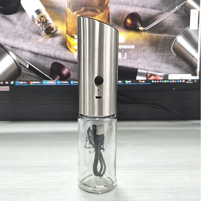 CE Reach USB перезаряжаемая мельница для специй из нержавеющей стали гравитационная Автоматическая электрическая соли и перца со светодиодной подсветкой