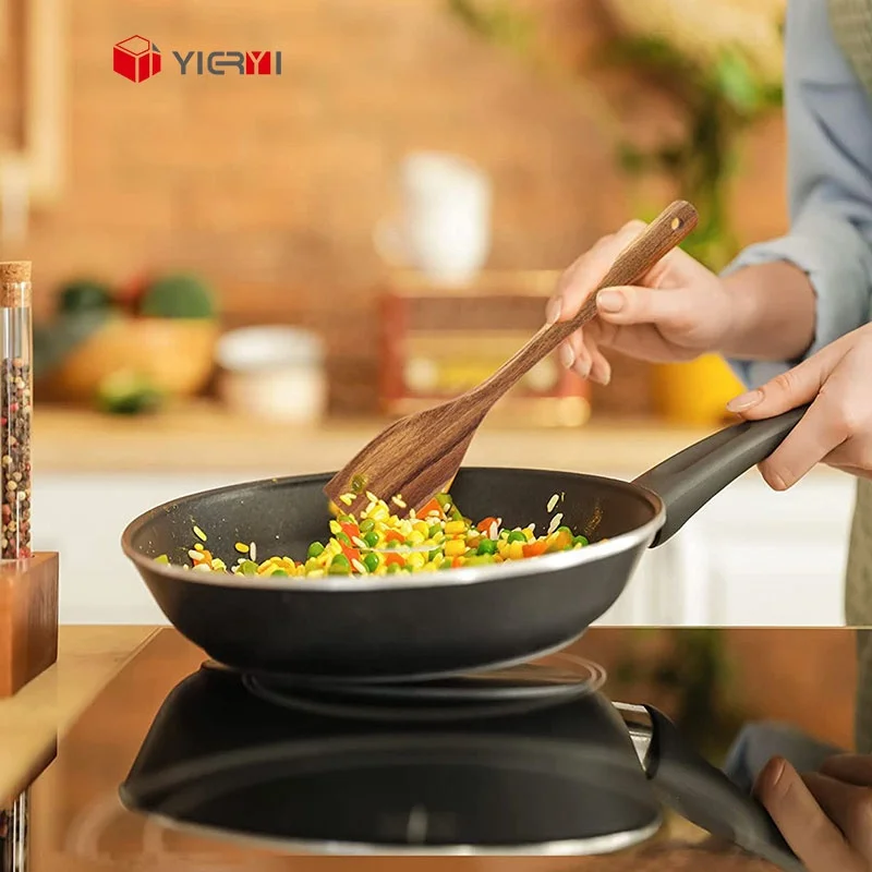 Wholesale Acacia Wood Spoon Wooden Cooking Spoon Set Kitchen Utensil Set with Hole Natural Food Safe Kitchenware Customizable