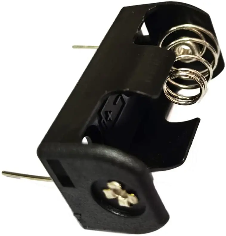 1 x 1/2 AA Battery Holder with Standard Round Pins, Black Plastic ER14250 LS14250 Battery Holder, Battery Holder Storage Box