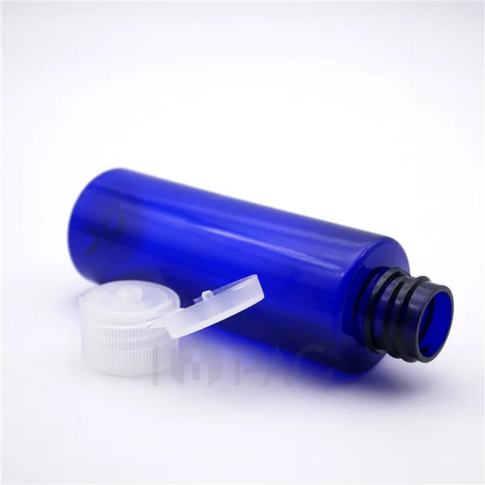 dark blue plastic hand sanitizer gel empty bottle 60ml container with flip top cap