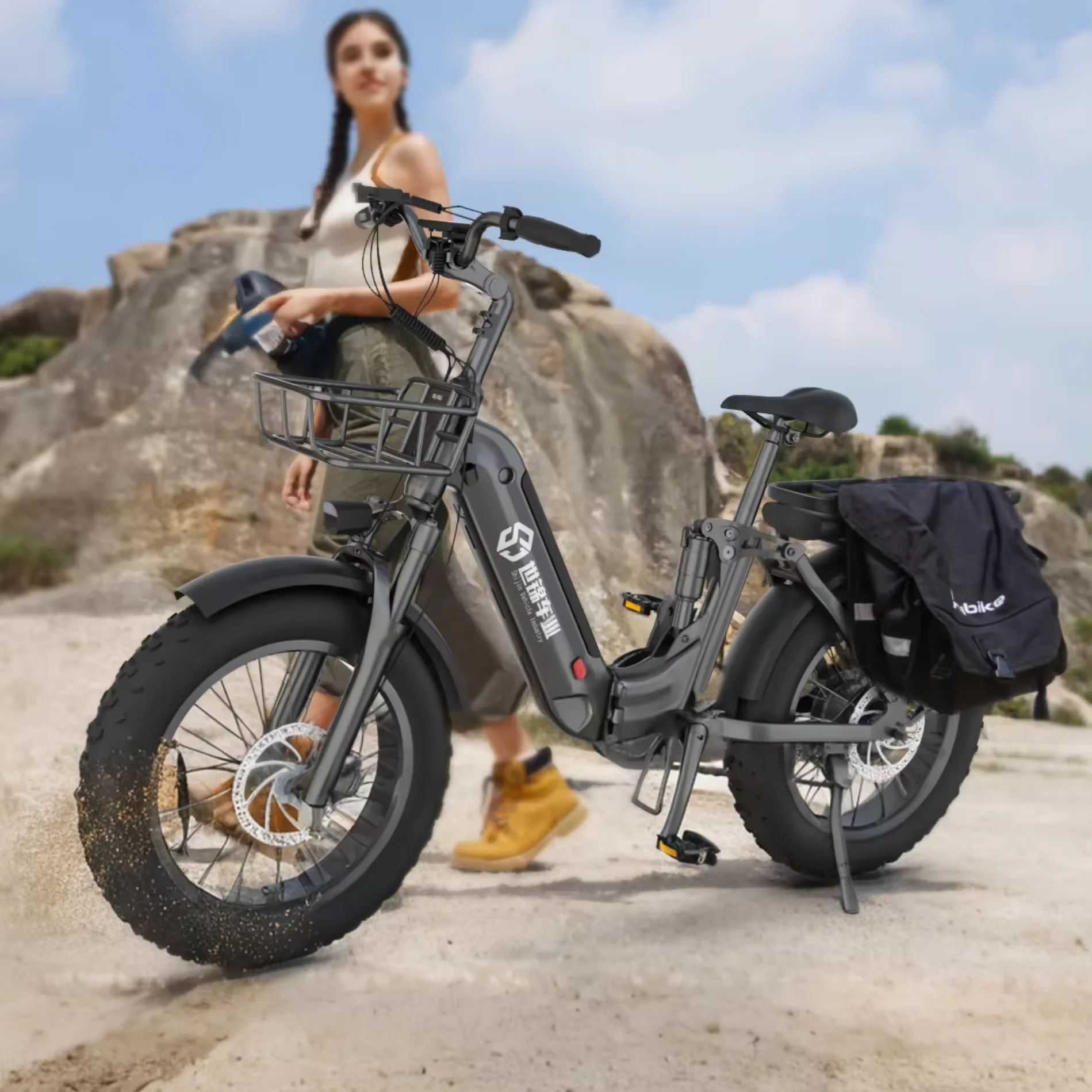 USA Warehouse Factory Direct Folding 750w Fat Tire E Bike 48V 20 Inch Family Food Delivery Electric Bike