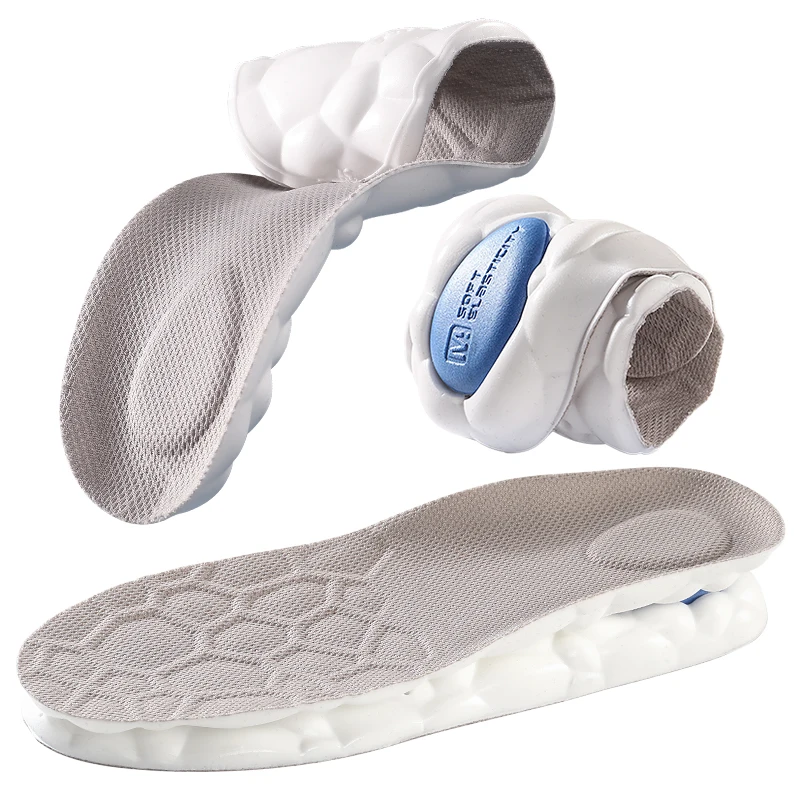 High elastic sweat shock absorbing insoles zoom air cushion breathable soft comfortable air vent anti slip anti sprain shoe pads