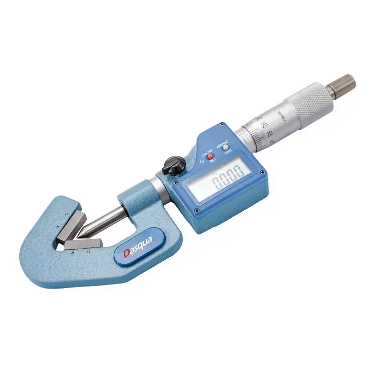 Dasqua High Quality 1-15 mm 5-20 mm 20-35 mm 0.01 Graduation 3 Flutes and 5 Flutes Digital V Anvil Micrometer Measuring Tool