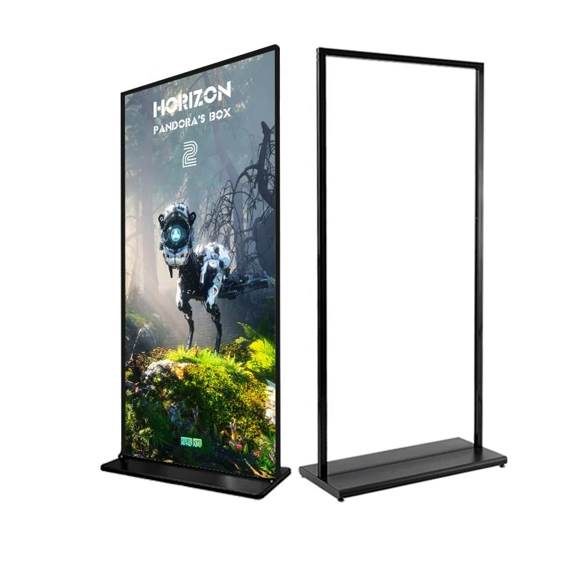 High quality advertising display rack beautiful screen display rack black iron poster rack