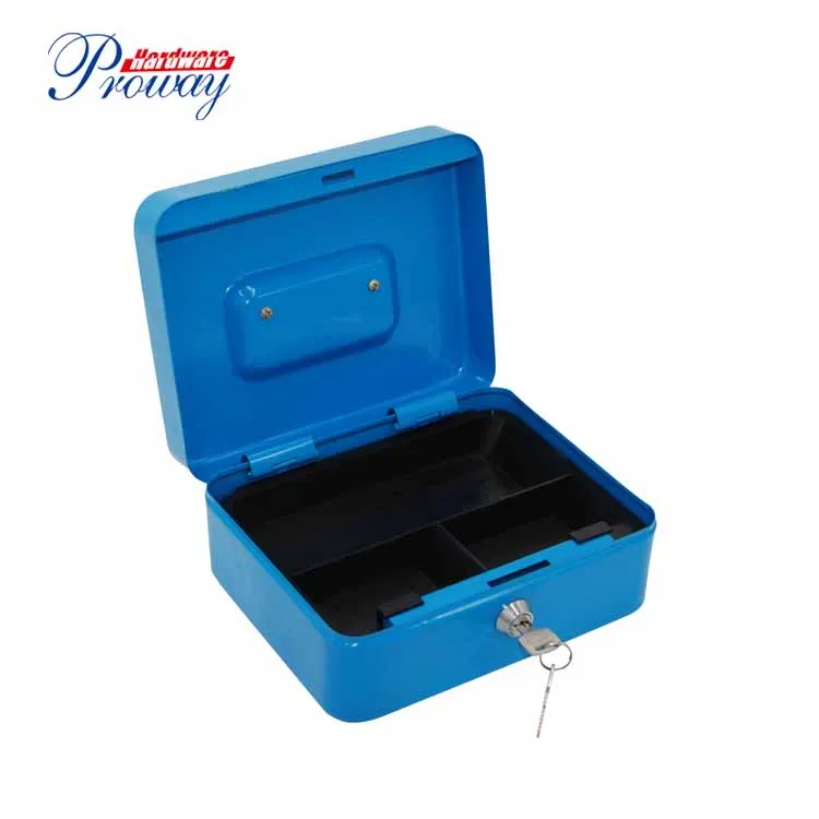 Portable Metal Cash Box, Key Lock Metal Safe Box Piggy Bank Money Saving Box/