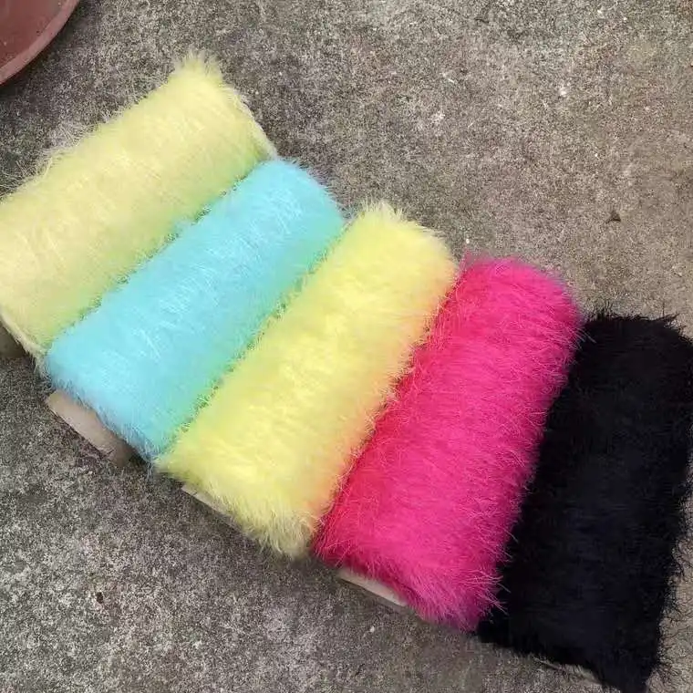 
3.5 NM 5 NM 100% soft polyester feather yarn fancy yarn for knitting sweater socks scarf 