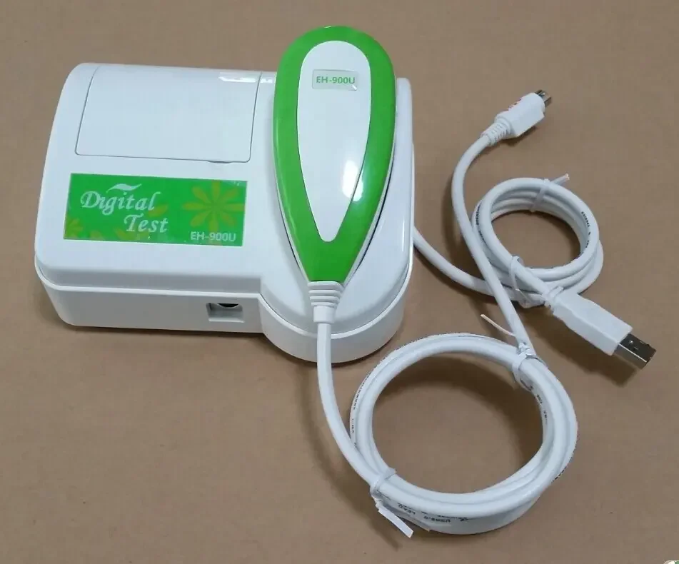 Portable skin test scalp analysis machine green color for hair and eye iris scanner