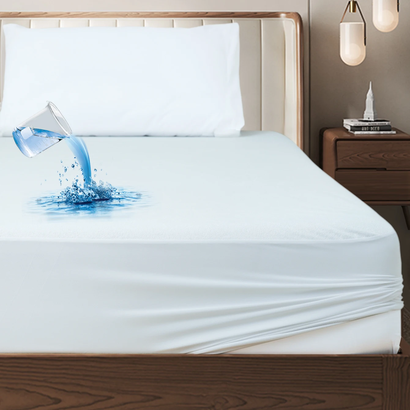 1 шт. мягкий хлопок водонепроницаемый наматрасник, дышащий матрас протектор, наматрасники накладки на кровать