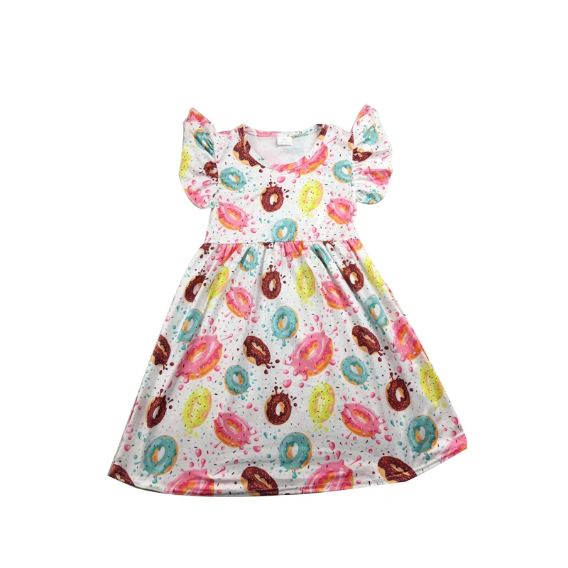 Girls one piece of dress with ladybug pattern wholesale dresses party one piece of boutique clothes