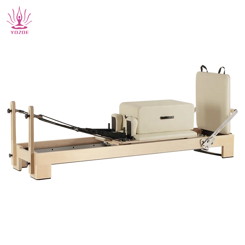High Quality Pilates Studio Reformer White Maple Wood Reformer Pilates Equipment for Sale Gym Pilates Reformers