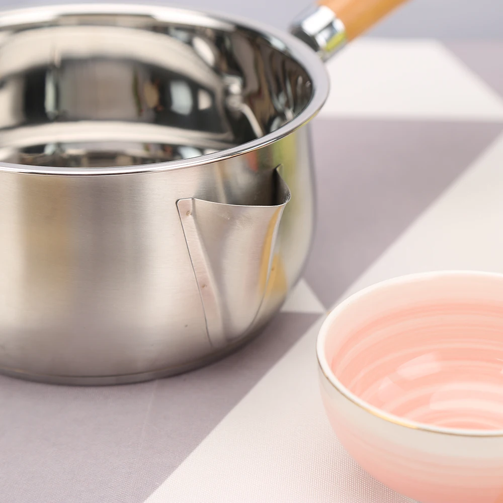 Stainless Steel Small Milk Pot With Strainer Oil Filter Soup Pot Saucepan With Glass Lid