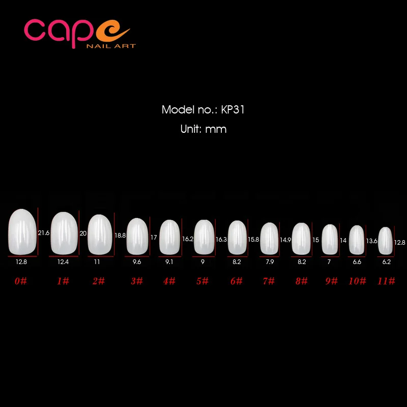 Gnail оптовая продажа АБС-пластик 500 шт. в упаковке Короткие миндальные ногти полное покрытие короткое миндальное прессование простые для дизайна ногтей