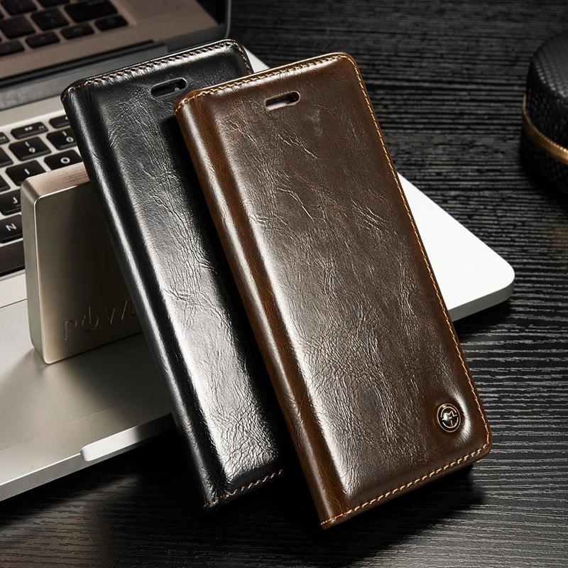 Premium Luxury Real Card Slot Magnetic Leather Flip RFID Wallet Cell Phone Case With Card Slot Holder For Iphone 7 8 7 plus 8 pl