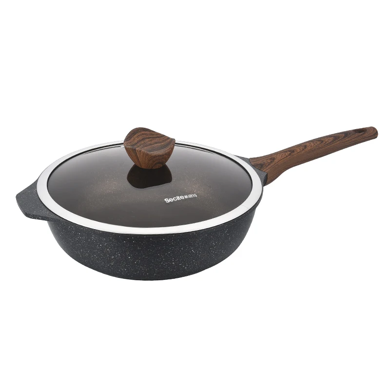 Custom logo support cookware kitchen fry pan restaurant non stick saute pan