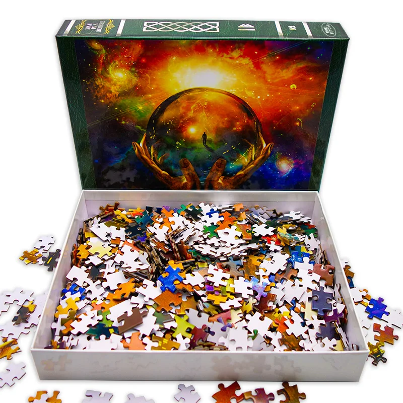 Custom logo printing paper cardboard 1000 pieces jigsaw puzzles for adults custom jigsaw puzzles