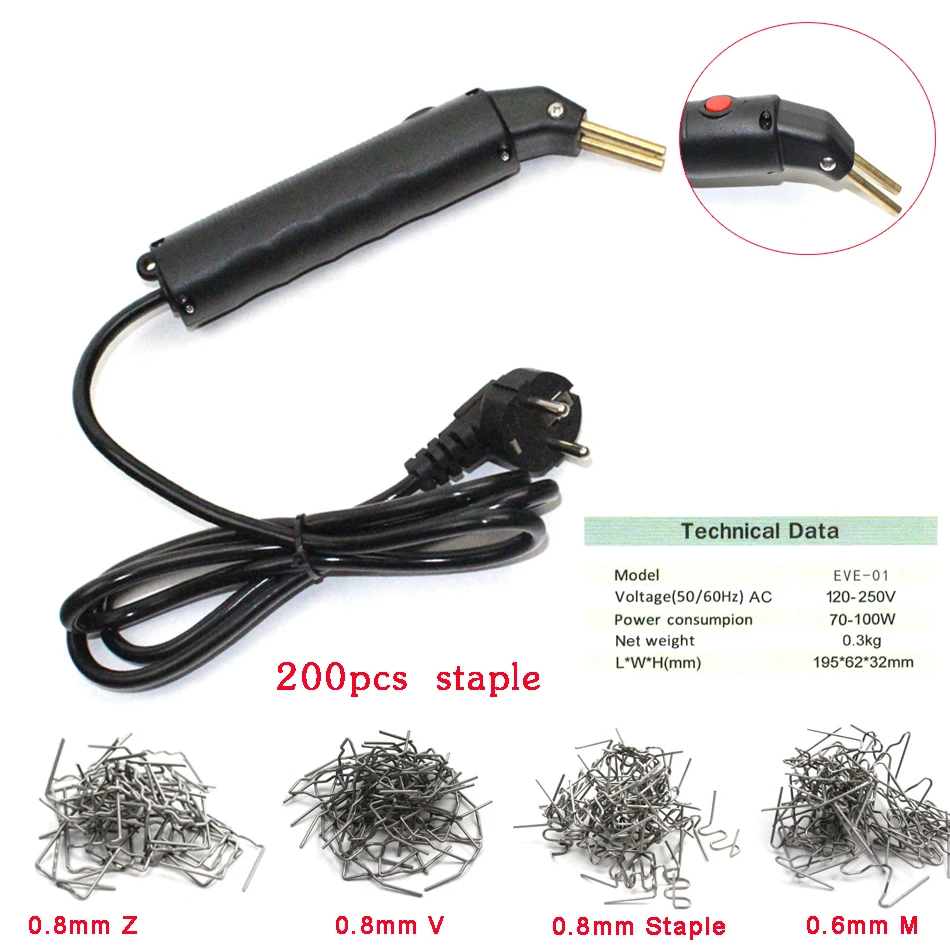 Hot Stapler Plastic Car Bumper Repair Kit Bodywork Fender Fairing Welder Gun Professional Welding Repairing Welding Machine