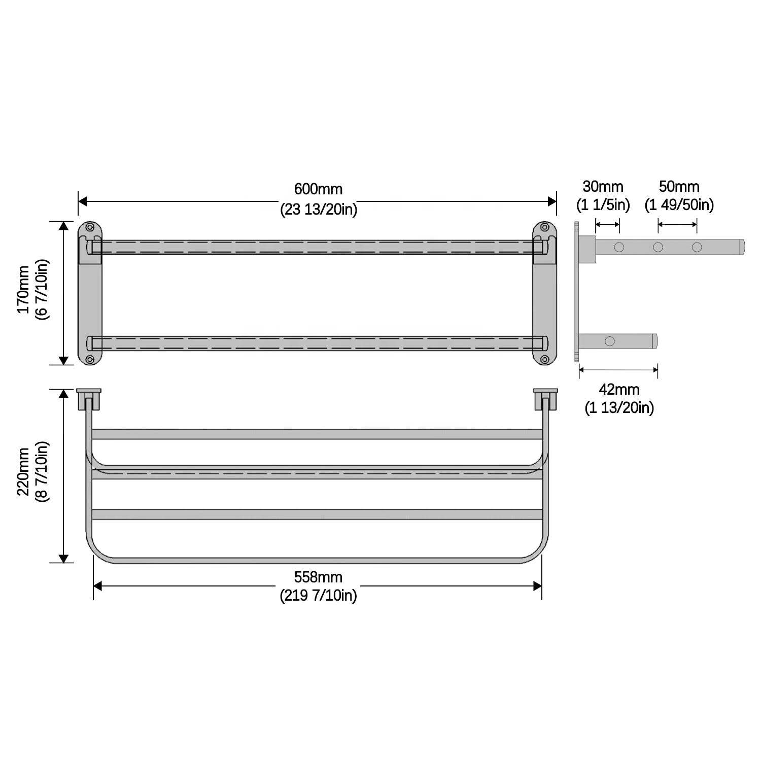 Оптовая продажа, заводская цена, матовая черная алюминиевая вешалка для полотенец, аксессуар для ванной комнаты, держатель для полотенец, серебристая вешалка для полотенец для отеля