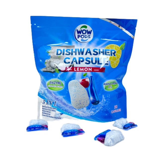 Free sample Eco friendly packaging White dishwashing liquid pods household chemicals