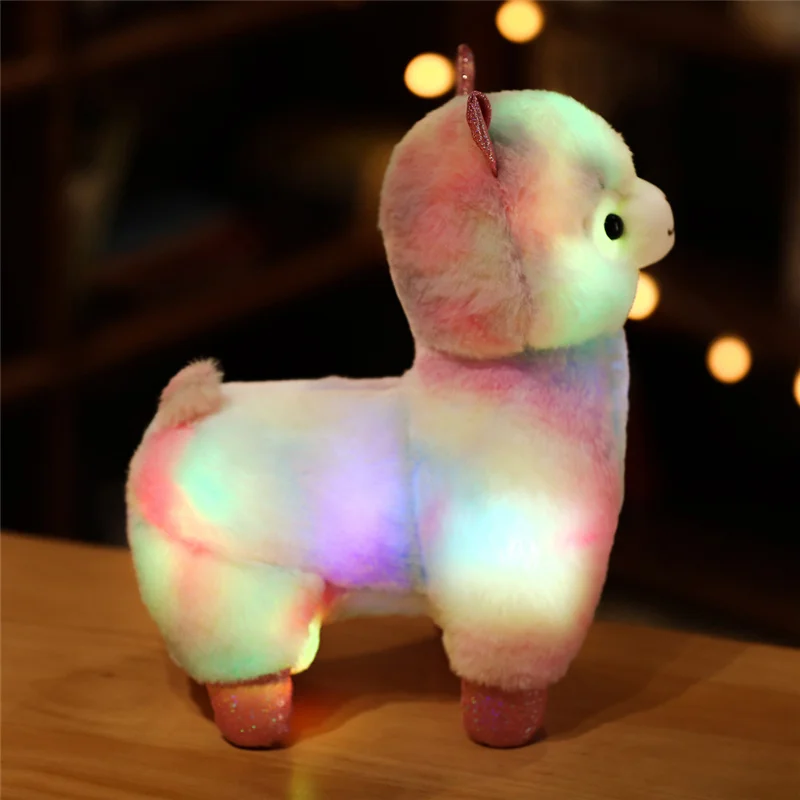 Valentines Day Girls Gift Alpaca Plush Toy Stuffed Pillow With Led Light