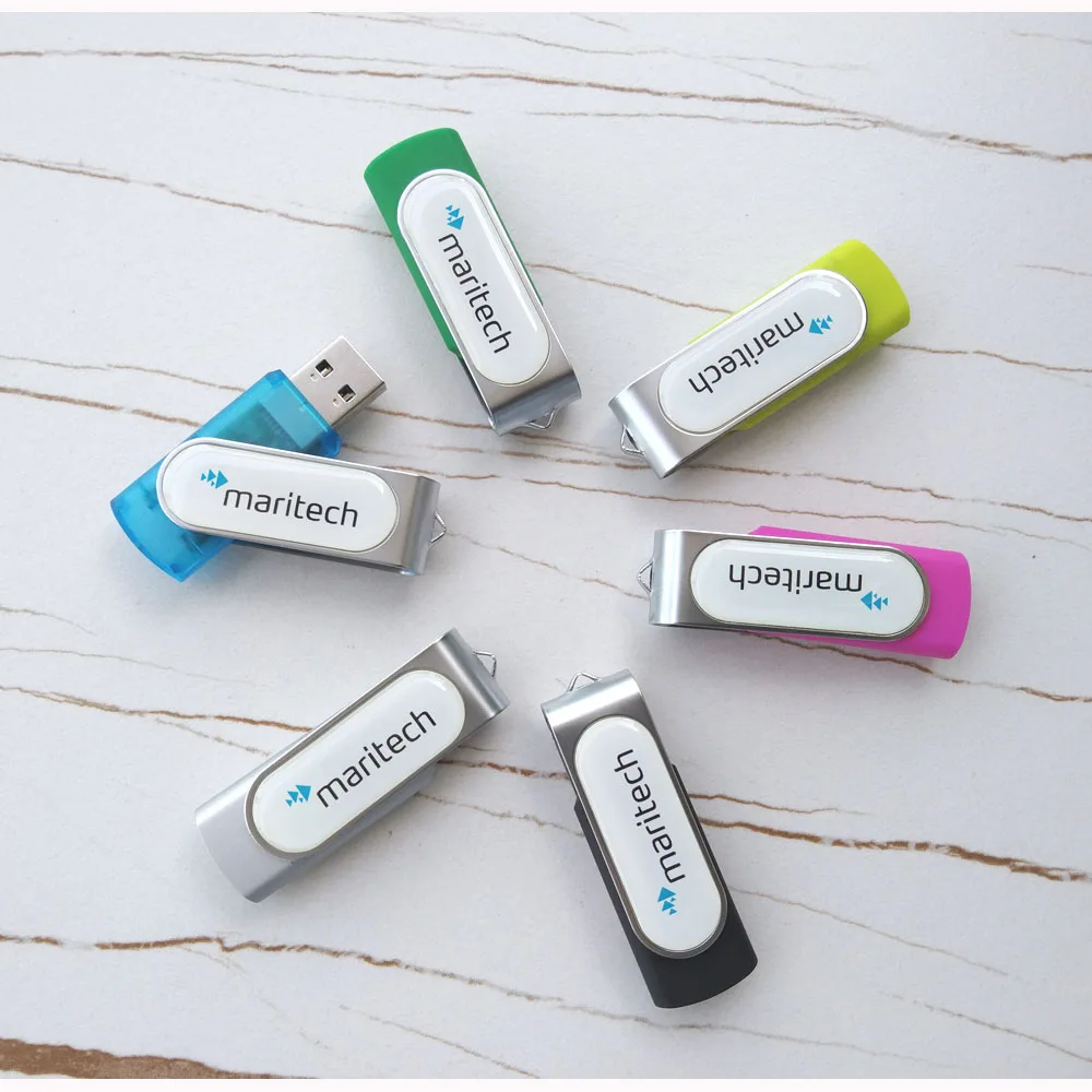 customized domeable Twister swivel rotate USB flash pen thumb drive with domed label for promotions gifts giveaways marketing
