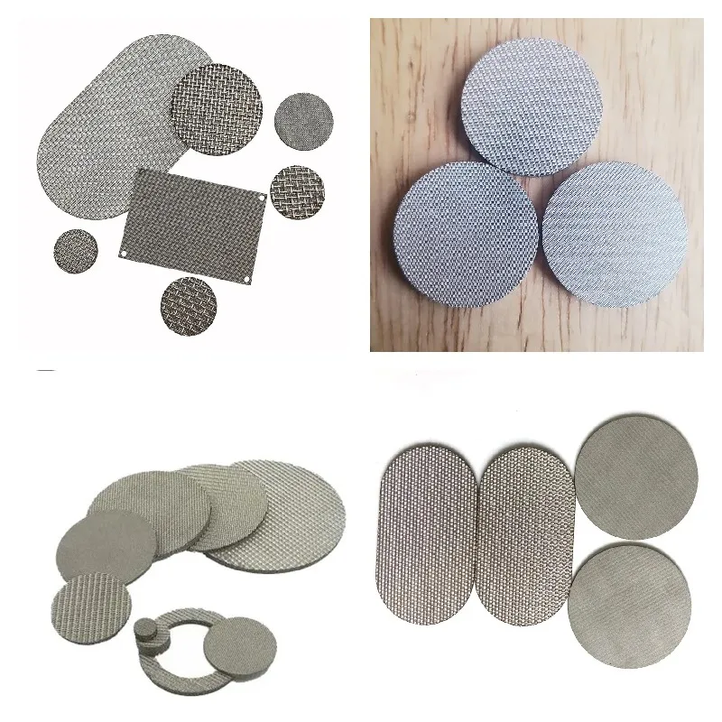 1-200 micron round stainless steel screen filter sintered mesh disc 316 304 Round Edge Covering Filter Discs