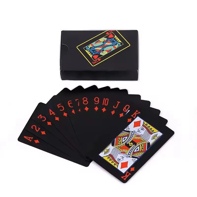 Custom Board Game Card Printing Double Sid Printed Black Plastic Deck Card Poker playing Card With Box