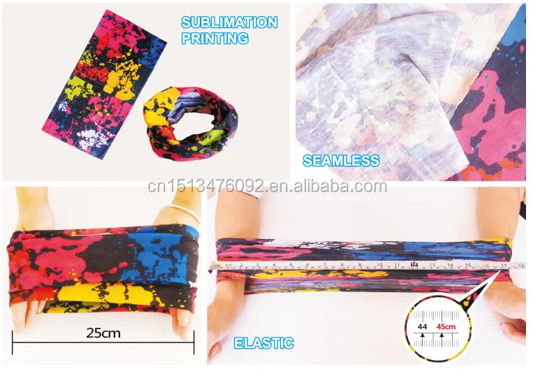 Azo Free Anti UV SPF40 Printed Flag Bandanas Outdoor Sport American Flag Seamless Magic Bandana