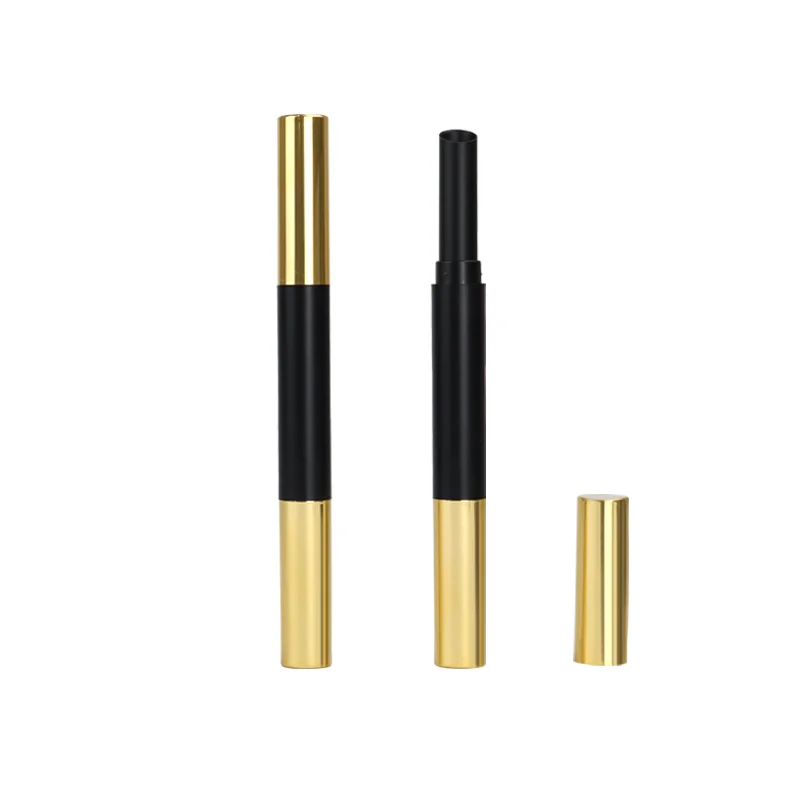 Wholesale Custom High Quality Empty Lip Stick Tube Round Plastic Double Lipstick Pen Pencil Container Packaging