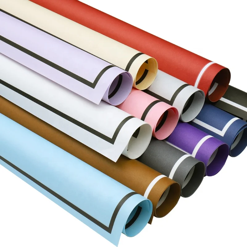 
Plain Static dye luxury frame color Kraft paper Big Flower Bouquets Flower Wrapping Paper 