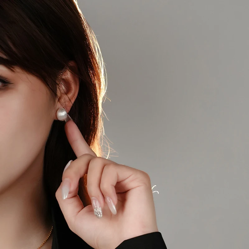 VIANRLA 18K Gold  Earring 925 Sterling Silver Jewelry Oval Shape Rhodium Plated