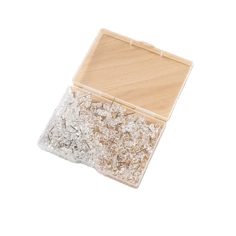 Hot Selling Custom Designer Flower Transparent Push Pins Thumb Nail For Office Student Stationery