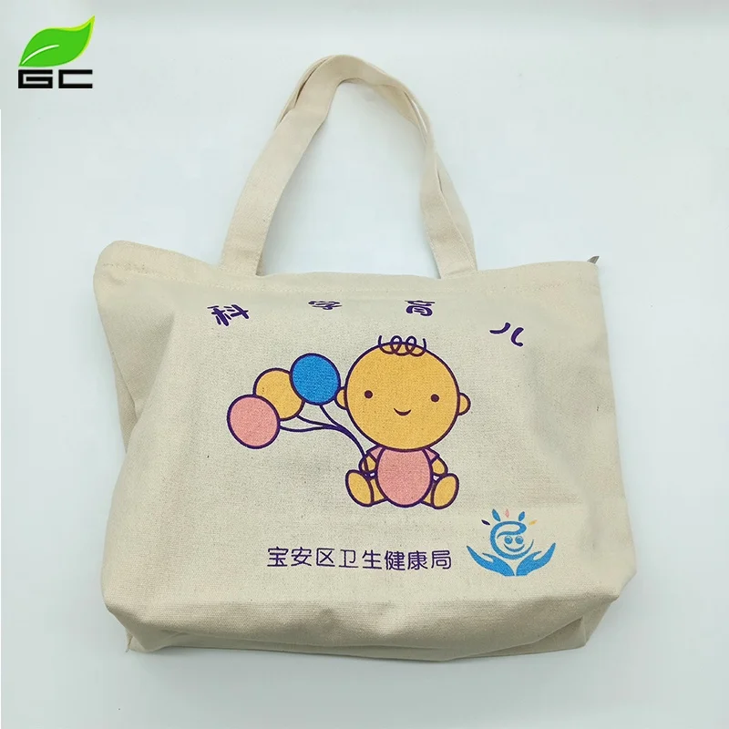 Recyclable Cotton Handbag High Grade Custom Logo Cotton Shopping Tote Bag
