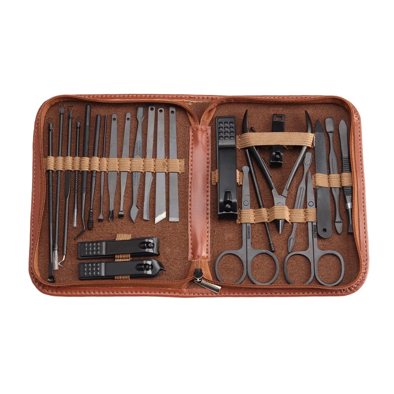 High Quality Manicure Set Professional Nail Clipper Kit 26 With luxurious Leather Case