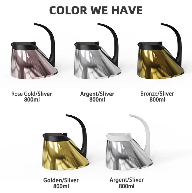 Dallah Arabic Tea Pot Glass Inner Metal Shell Thermos Stainless Steel Coffee Tea Dallah Arabic Pot