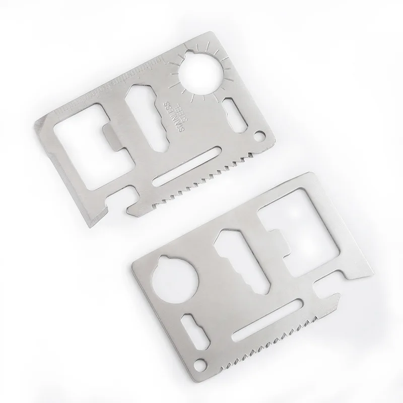 Mini Pocket Survival Business Multi Function Knife Credit Tool Set Fishing Gear Hook Card