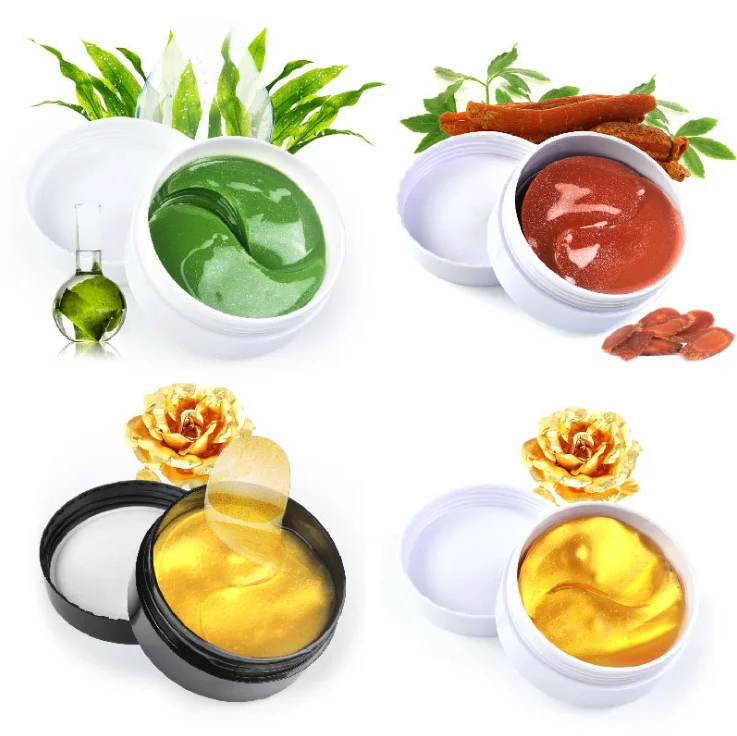 Custom Private Label Glitter Hydrogel Patch Pad Crystal Black Pink Gold Relax Care Collagen Gel Under Eye Mask For Dark Circle