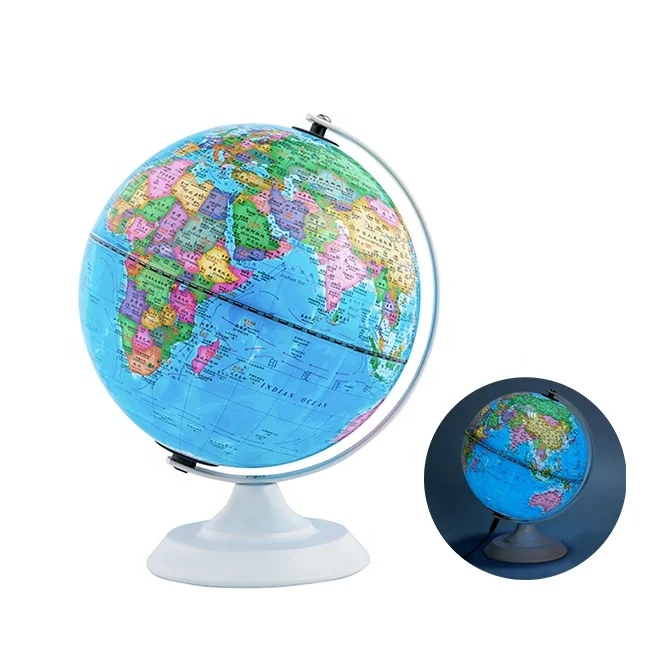 RTS 8 Inch World Globe Led Light Geographic Constellation Interactive Educational Discovery World Map Ar Globe