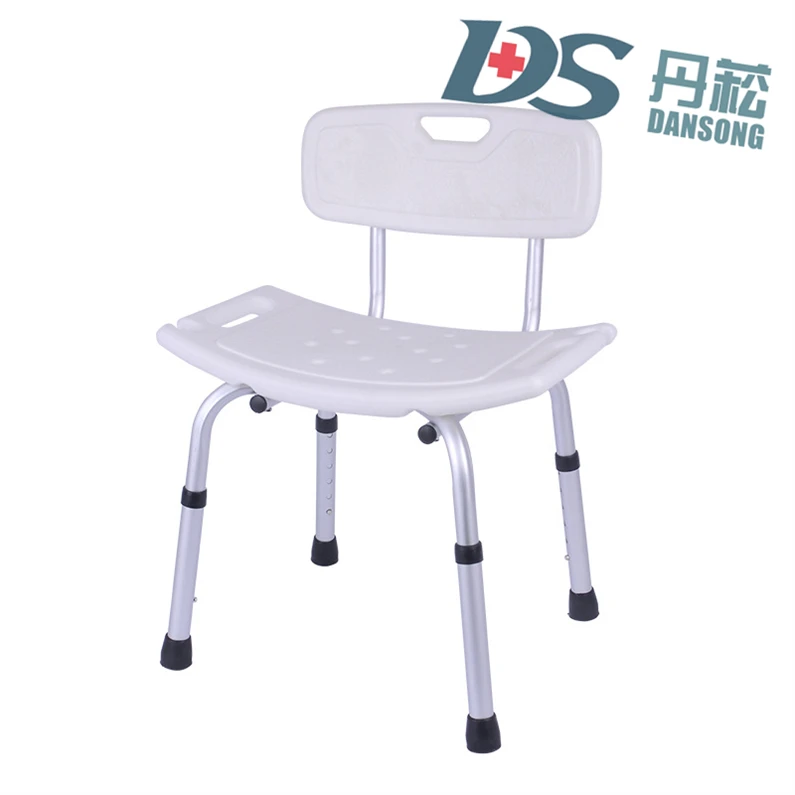 Safety shower chair with high backrest and handrail non slip casters