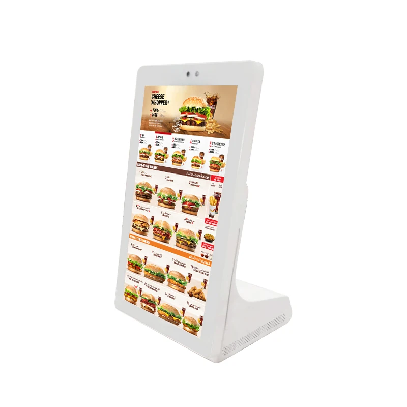 All-in-One free-standing pedestal capacitive touchscreen countertop kiosk