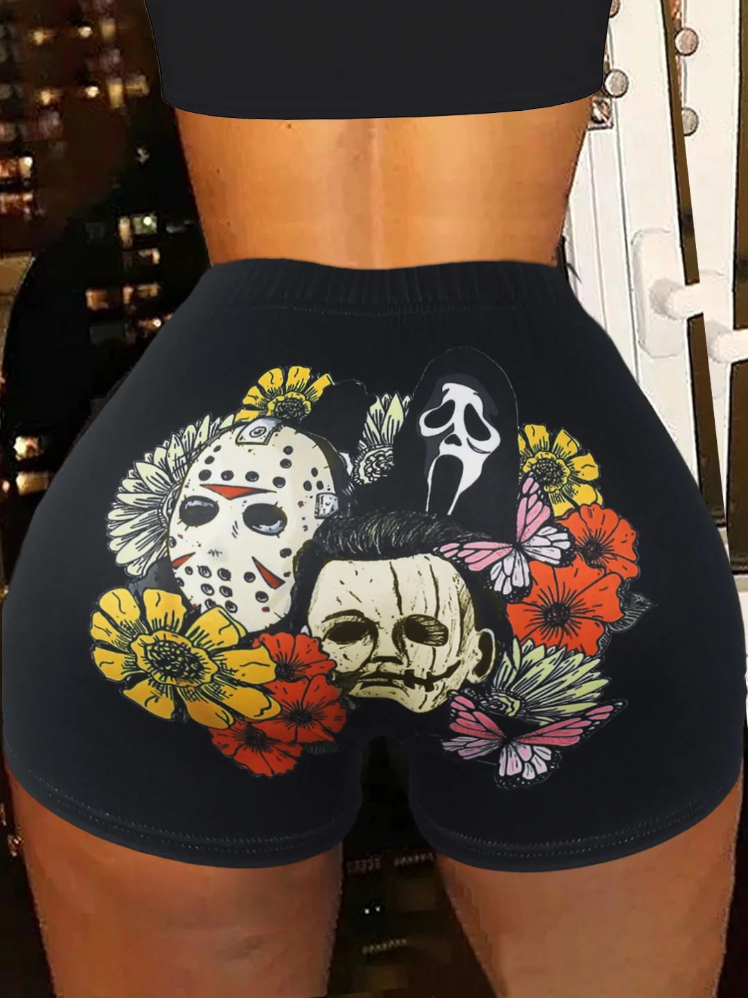 Wholesale Cheapest Printed Plus Size  Women Summer Hot Snack Shorts Candy Sets Snickers Snack Shorts