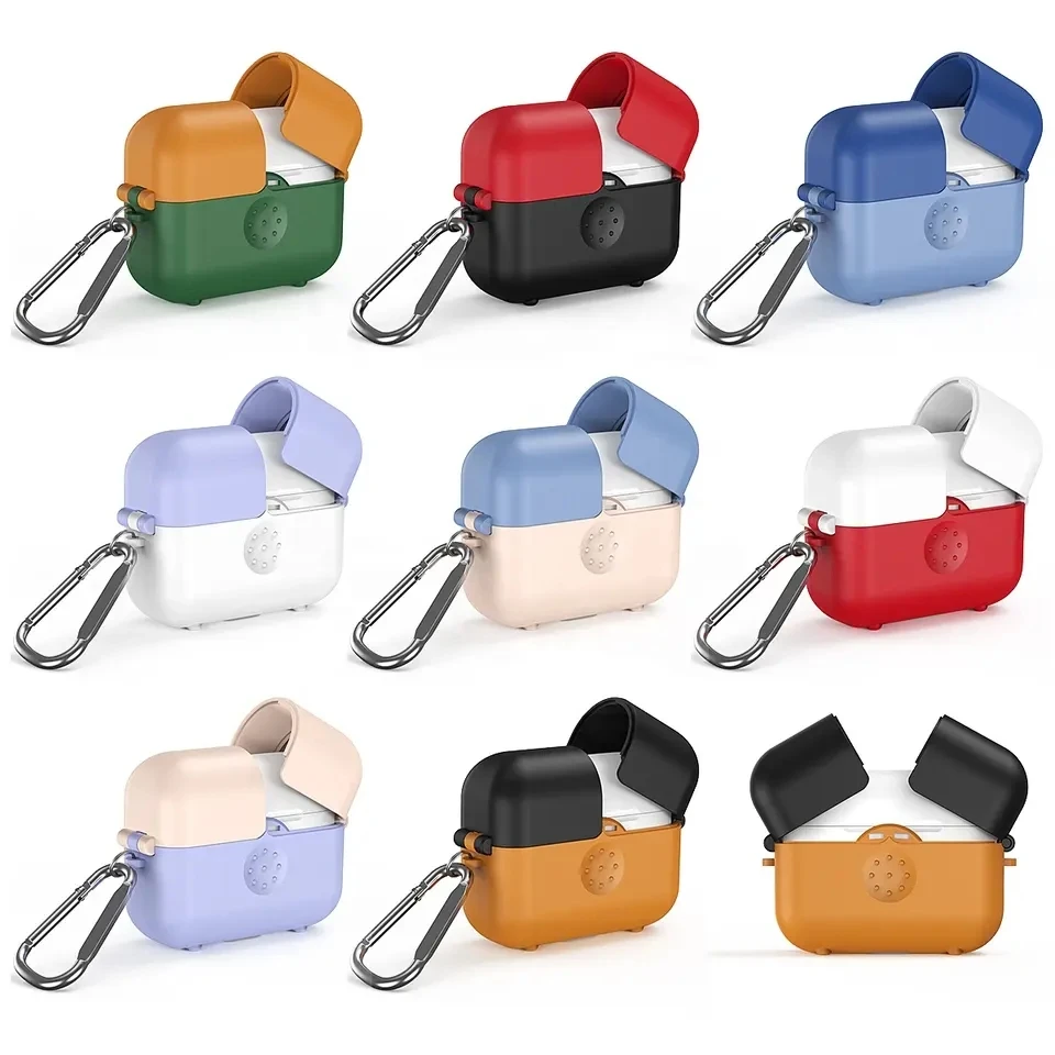 Custom oem two tone wireless charging headphone protective case earphone case cover for iPhone
